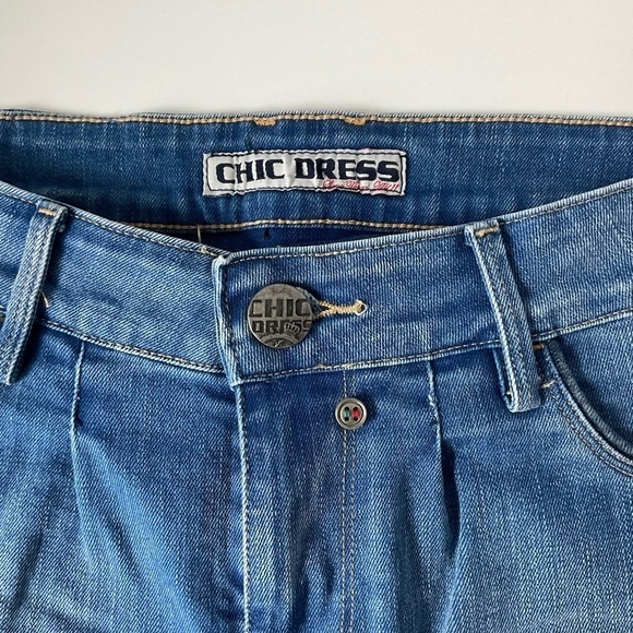 Denim Lace Trim Mini Shorts - Picture 3 of 7